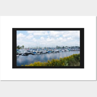 Docked boats in the harbour Posters and Art